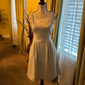 EUC Anthropologie Criss Cross Striped Cut out Dress